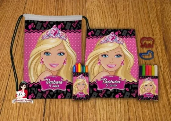 Kit Passatempo Personalizado na Mochila Barbie Nova