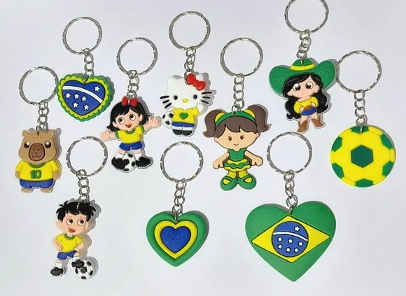 Chaveiro Copa do Mundo Brasil Pacote com 10 Unidades