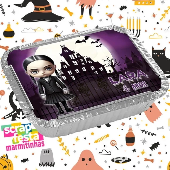 Marmitinha Personalizada Festa Wednesday Wandinha