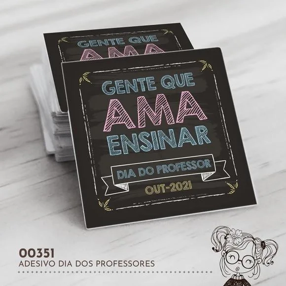 Adesivo Quadrado Dia dos Professores - 00351