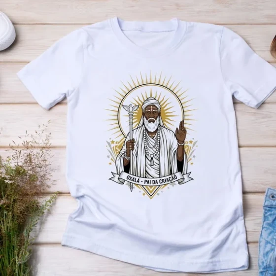 Camiseta Oxalá Pai da Criação Religiosa Umbanda Candomblé