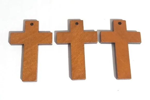 Cruz de Madeira Marrom 6cm - 6 Unidades