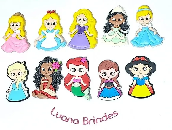 Aplique Princesas Emborrachado Pacotes C/10 Unidades Variade