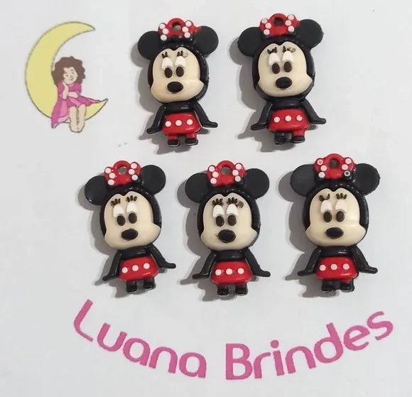 Pingente Minnie 3d Emborrachado - 5 Unidades
