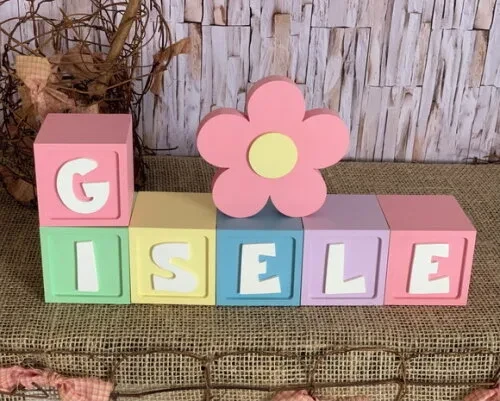 Candy Colors - Cubos 6x6cm Ts +flor Decoração Infantil