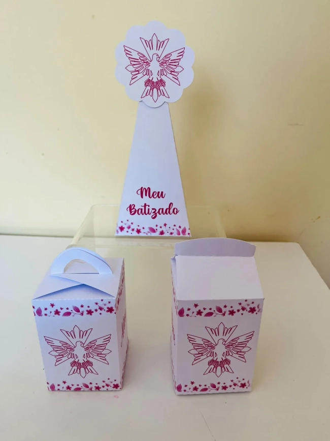 kit 15 Caixas Lembrancinhas Batismo Crisma Primeira Eucaristia Menina