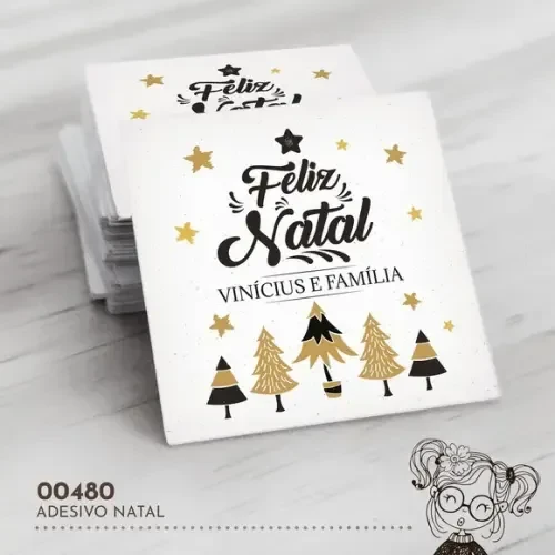 Adesivo Quadrado Natal - 00480