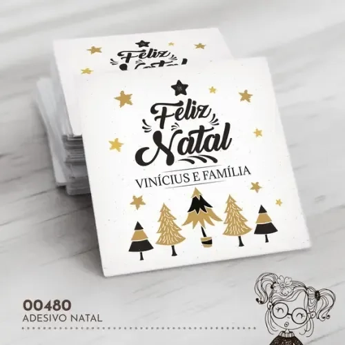 Adesivo Quadrado Natal - 00480