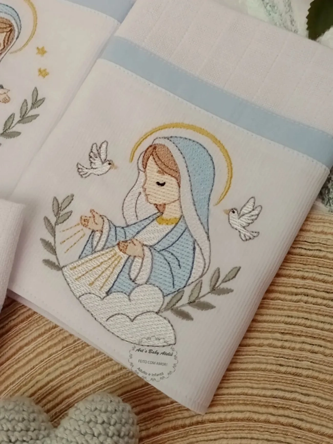 Kit Fraldas Personalizadas com Nome Bordado para Bebê – Enxoval Completo com Fraldas de Boca