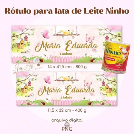 Rótulo para Lata Jardim Encantado 3 ( Arquivo Digital)