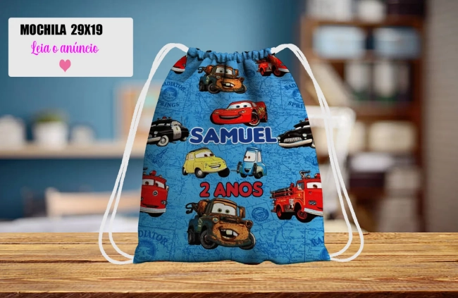 Mochilinha personalizada para lembrancinhado Carros Disney