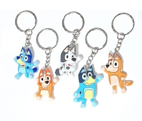 Chaveiro Bluey Emborrachado Pacote com 5 Unidades