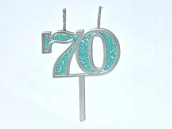 Vela 70 Anos Prata Acrílico Pavio Magico - 1 Peça