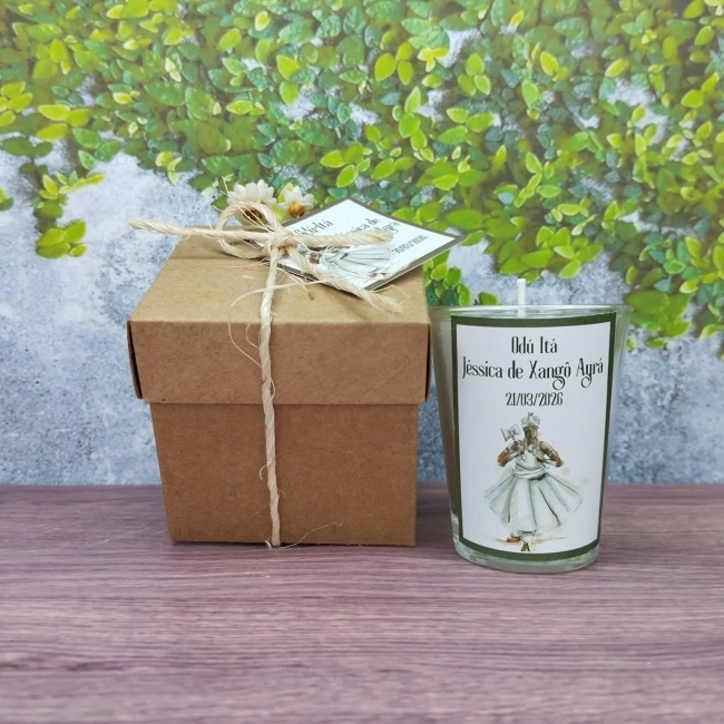 15 Unidades Vela Aromática no Copo Personalizada Orixa Xangô - Ayrá - FAZEMOS QUALQUER TEMA