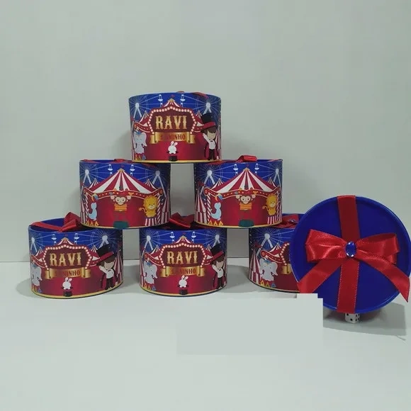 Tubo Lata Personalizada Circo Menino