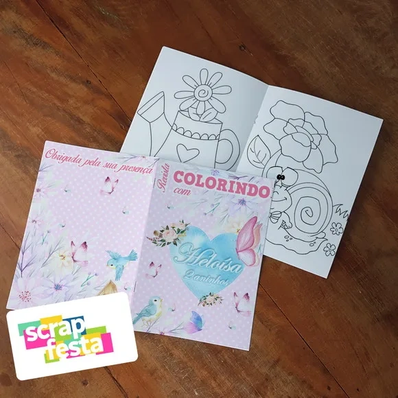 Revista Colorir + Giz de Cera Jardim Encantado Aquarela
