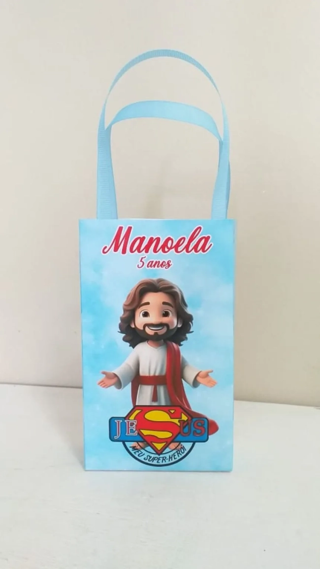 Sacolinhas Personalizadas Super Jesus para Lembrancinhas