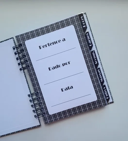 Caderno de Receitas Masculino Personalizado + Divisórias