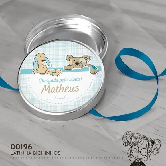 Latinha Adesivada Bichinhos - 00126