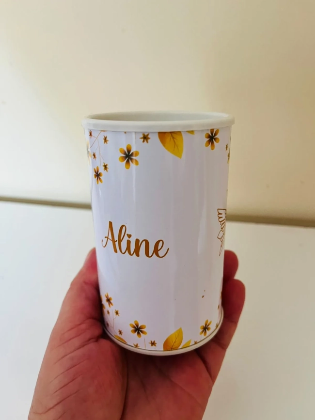 20 Rótulos Adesivo Personalizado para Cofrinho 20x9,7cm | Batizado