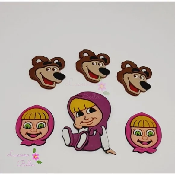 Aplique Emborrachado Menina e o Urso- pcts c/6unds