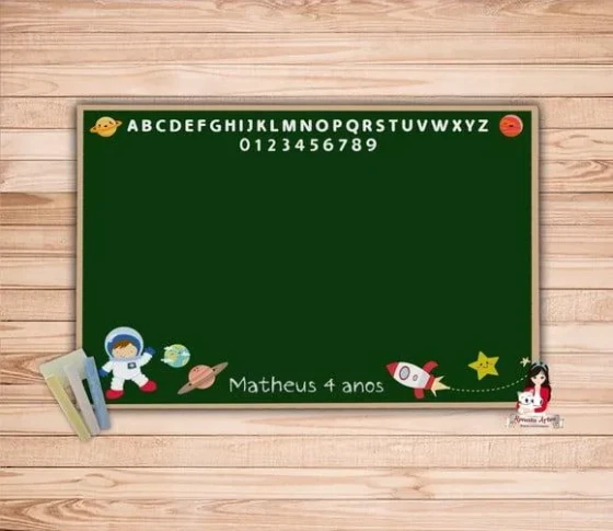 Lousa Personalizada com Giz Astronauta