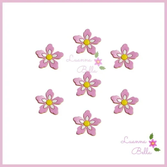 Aplique Emborrachado Modelo Florzinha Rosa - pcts c/7unds