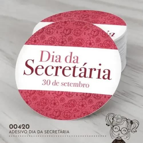 Adesivo Redondo Dia da Secretária - 00420
