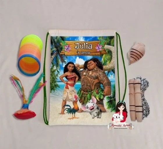 Mochila Boa Infância Personalizada Tema Moana Nova