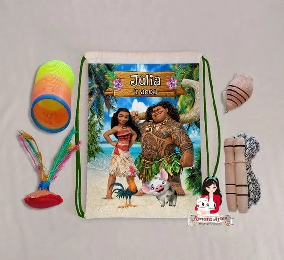 Mochila Boa Infância Personalizada Tema Moana Nova