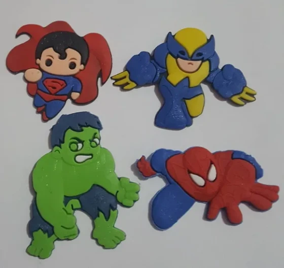 Kit Super Heroi de Borracha Pct 4 Unidades