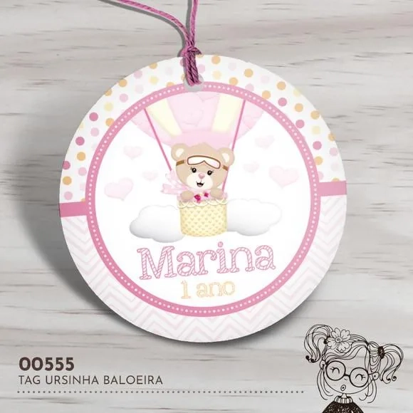 Tag Redonda Ursinha Baloeira - 00555