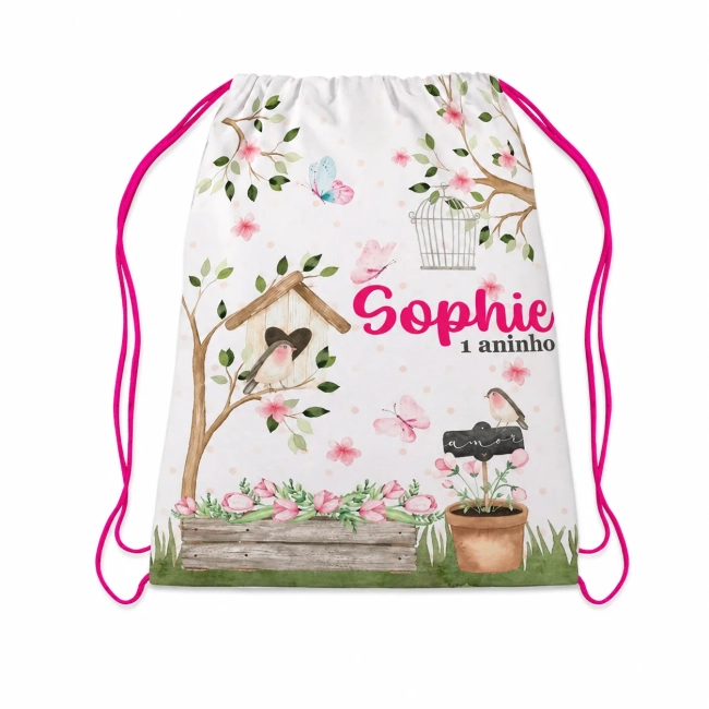 Mochilinha personalizada do Jardim Encantado