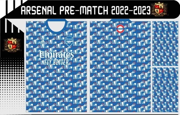 Vetor Camisa Do Arsenal Pré-jogo 2022-2023