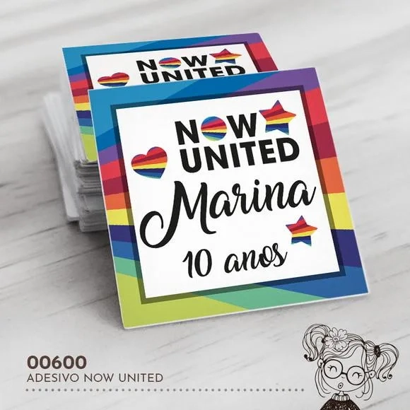Adesivo Quadrado Now United - 00600