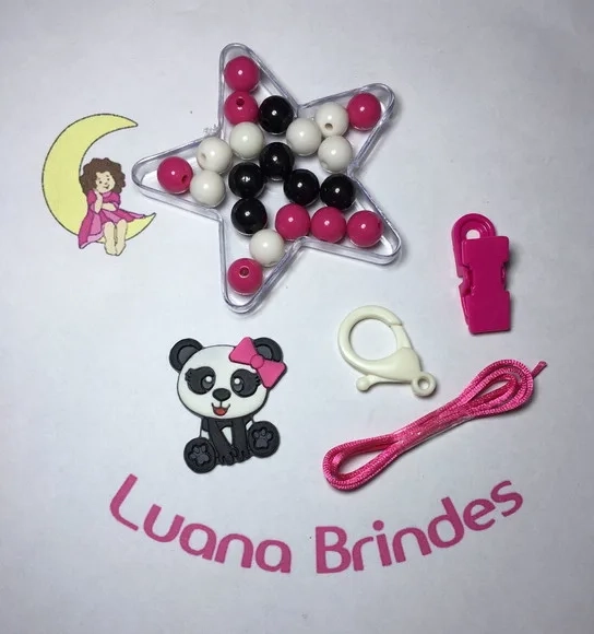 Kit Prendedor de Chupeta mini Panda 1 Kit.