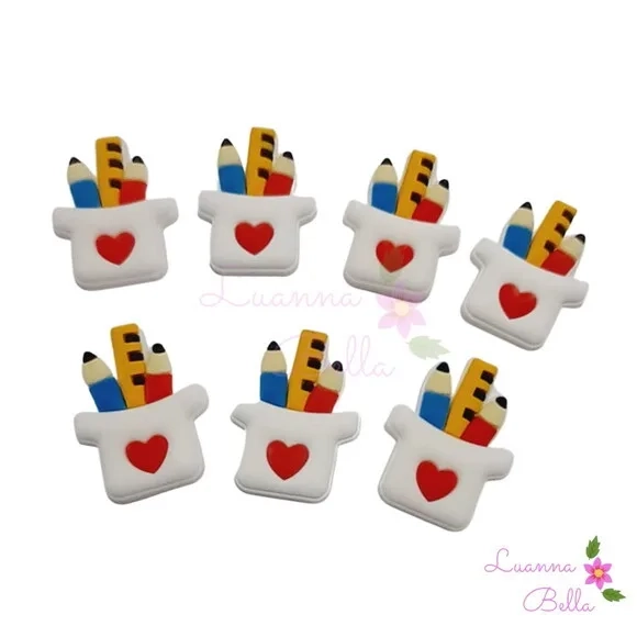 Apliques Emborrachados Modelo Escolar - pct c/7 unidades