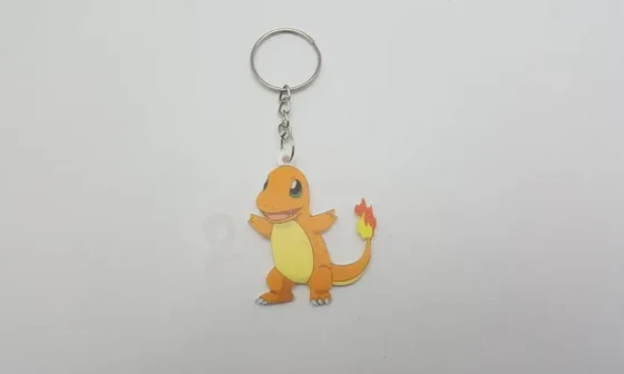 Chaveiros Pokémon Charmander em Acrílico Uv 3 Unidades