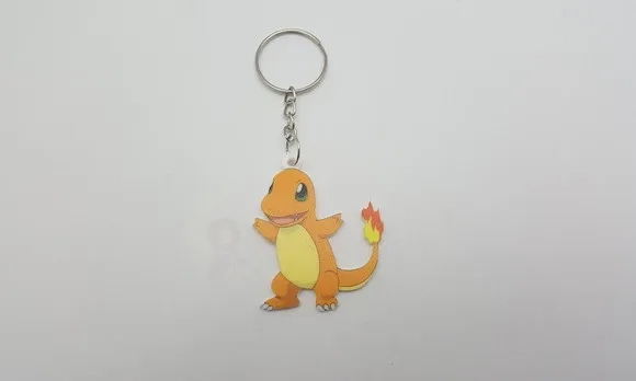 Chaveiros Pokémon Charmander em Acrílico Uv 3 Unidades