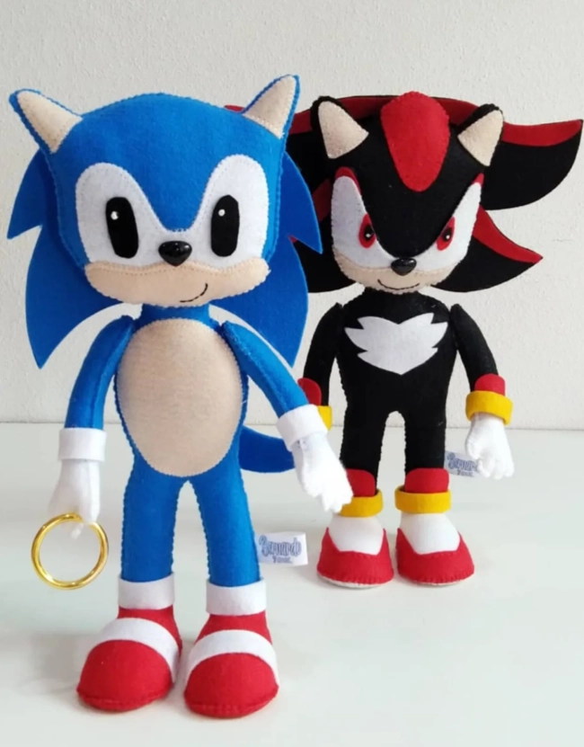 Sonic em Feltro - centro de mesa.