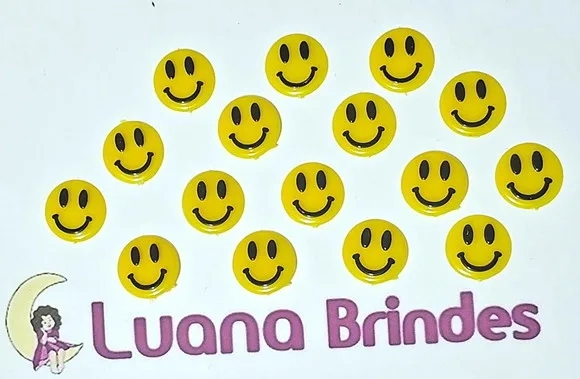 Aplique Emoticon em Acrílico Injetado 1,7cm Pcts C/10 Peças