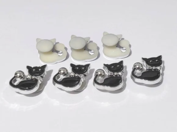 Pins para Crocs de Gatinhos Abs Pacote com 6 Unidades