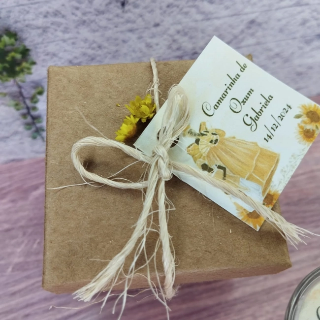 25 Unidades Vela Aromática no Copo Personalizada Orixá Oxum - TRABALHAMOS COM QUALQUER TEMA