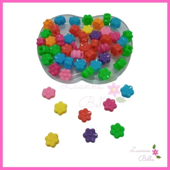 Florzinha c/furo Passante varias cores -Pct c/ 50 Unidades