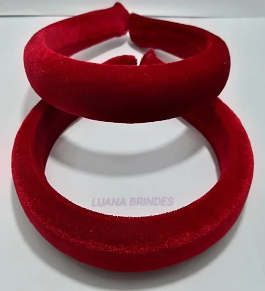 Tiara de Camurça Bordo Acolchoado-17x30cm-pct c/2 tiaras