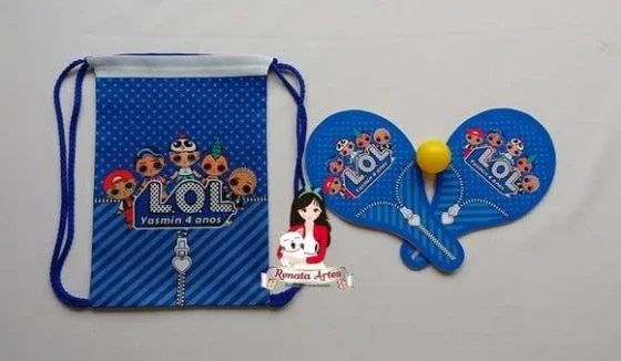 Mochila Ping Pong Tema Lol Boy Azul para Meninos