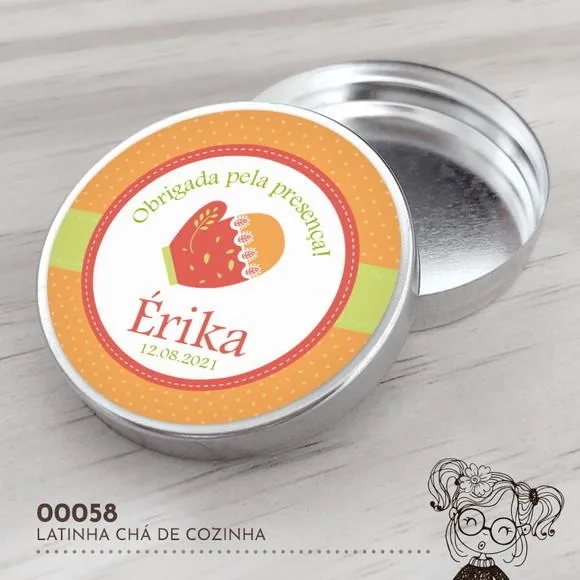 Latinha Adesivada Chá de Cozinha - 00058