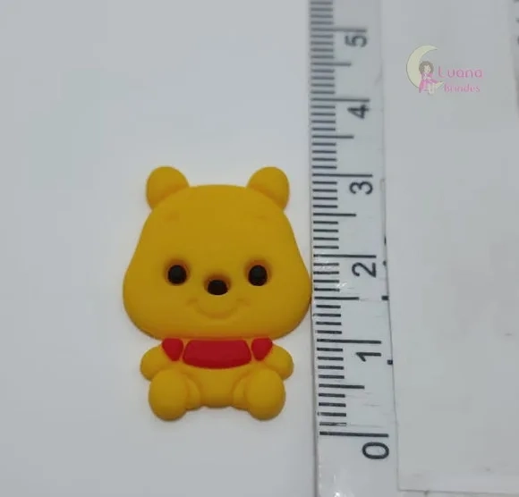 Apliques Personagens Ursinho Pooh de Borracha - Pct C/8 Unid
