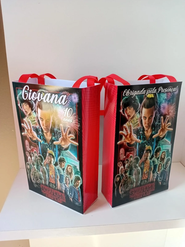 Sacolinhas Personalizadas Stranger Sthings para Lembrancinhas
