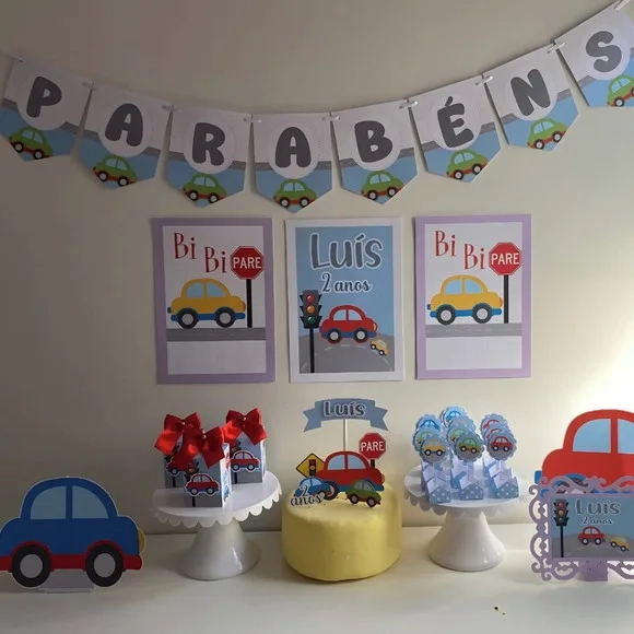 Kit Mesversário Carrinhos Personalizados - Só Um Bolinho
